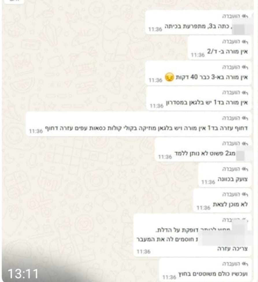 עדויות על אלימות ואובדן שליטה בבית ספר צליל בחדרה