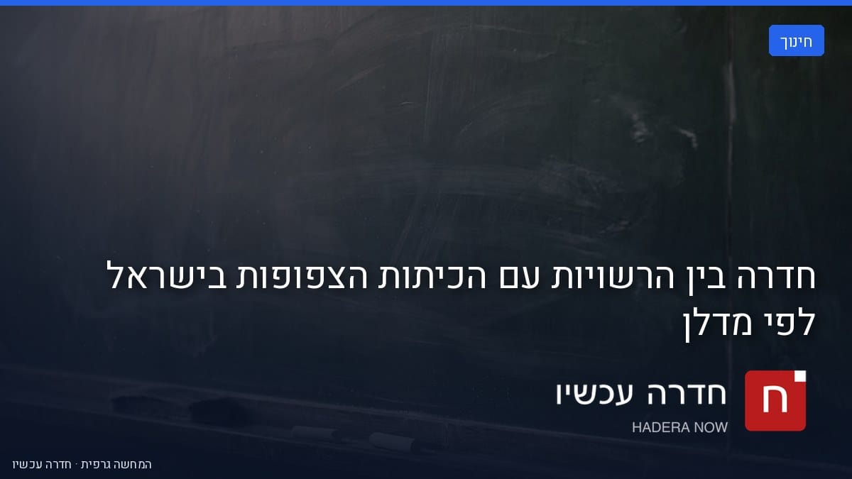 איור: בינה מלאכותית — חדרה בין הרשויות עם הכיתות הצפופות בישראל לפי מדלן