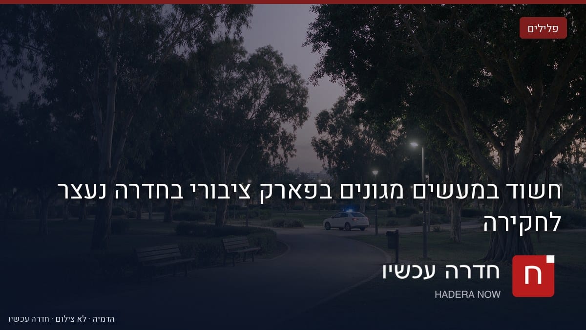 איור: בינה מלאכותית — חשוד במעשים מגונים בפארק ציבורי בחדרה נעצר לחקירה