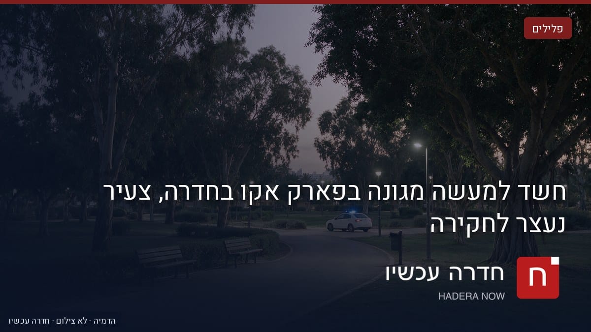 איור: בינה מלאכותית — חשד למעשה מגונה בפארק אקו בחדרה, צעיר נעצר לחקירה
