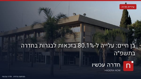 איור: בינה מלאכותית — בניין עיריית חדרה ביום